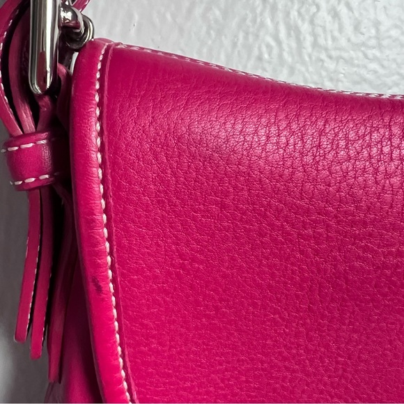 NWOT Pink Coach SoHo Pebble Leather Crossbody Silver Buckle - Picture 10 of 11